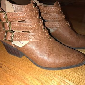 Just Fab Leather Booties